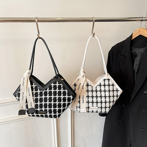 Sacs fourre-tout grande capacité pour femme 2025 – Collection été très tendance – Sacs à main <span class=keywords><strong>de</strong></span> ville à motif quadrillé avec fermeture éclair pour femme - Product Image 1