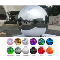 Boule à miroir argentée gonflable grandes boules brillantes ballon de fête disco géant décor d'événement de noël réfléchissant Pvc grande sphère à miroir
