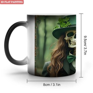 Sublimation Blank Mug 11oz Frosted Black <b>Ceramic</b> Heat Changing <b>Cup</b> - Product Image 1