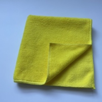Chiffon de nettoyage en microfibre tricoté multi-usages, séchage rapide, couleur jaune, 40*40cm, 350GSM, prix avantageux, en stock