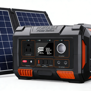 แบตเตอรี่ลิเธียมไอออน 300W MPPT ความจุขนาดใหญ่ สถานีเก็บพลังงานแสงอาทิตย์แบบพกพาสำหรับใช้งานกลางแจ้ง คลื่นไซน์บริสุทธิ์ สำหรับบ้านและรถยนต์ A3 - Product Image 1