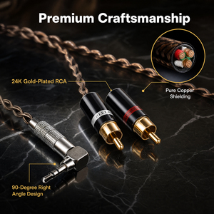 Câble adaptateur <span class=keywords><strong>audio</strong></span>-vidéo YIVO XSSH HIFI 3,5 mm vers 2 RCA, fil d'extension en cuivre pur OD3,8 mm <span class=keywords><strong>pour</strong></span> guitare, mixeur, haut-parleur, <span class=keywords><strong>casque</strong></span> - Product Image 2