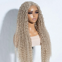 Perruque frontale en dentelle HD 13x6, bouclée birmane, blonde 613, pré-épilée, nœuds blanchis, en cheveux brésiliens pour femmes afro-américaines
