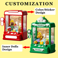 Machine à griffes miniature personnalisée, jeu d'arcade domestique avec mini animaux en peluche, bricolage, kawaii, rose, attrapeur de bonbons