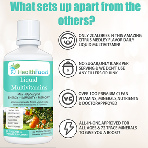 Multivitamines liquides les plus vendues avec acides aminés, contribuent à soutenir un système immunitaire robuste, favorisent l'énergie naturelle - Product Image 3