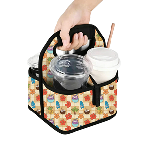 Bolsa Portavasos Personalizada con Asa, Organizador, Bolsa de Transporte de Neopreno para 4 Tazas de Café, Bolsa de Playa para Picnic, MOQ Bajo - Product Image 1