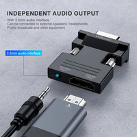 Convertidor de adaptador HDMI a VGA hembra a VGA macho, Cable de Audio, convertidor de vídeo 1080P para PC, portátil, TV, proyector