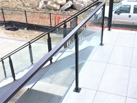 Reilbu Outdoor-Geländer Edelstahl-Glasbalustrade Handlauf Balkon