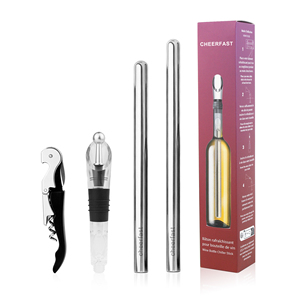 Juego de Palitos Enfriadores de Acero Inoxidable a Precio Descuento, Palitos Enfriadores de Vino de Grado Alimenticio con <span class=keywords><strong>Accesorios</strong></span> Completos para Fiestas - Product Image 1