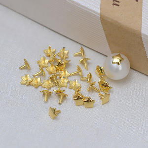 S925 Silver Pentagram Bead Plug DIY Accessory Floral Hat Baroque Through-Hole 6mm 8mm <b>Concealer</b> for Floral Hat Baroque - Product Image 2