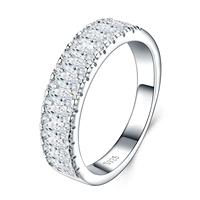 Assortiment de bagues empilables en argent sterling S925 pour femmes, avec moissanite, délicates bagues d'éternité, formes multiples de pierres, bijoux fins