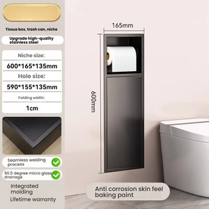 Distributeur <span class=keywords><strong>de</strong></span> mouchoirs multifonctionnel en acier inoxydable, poubelle, porte-brosse <span class=keywords><strong>de</strong></span> toilette, <span class=keywords><strong>niche</strong></span> encastrée dissimulée pour <span class=keywords><strong>salle</strong></span> <span class=keywords><strong>de</strong></span> <span class=keywords><strong>bain</strong></span>, hôtel - Product Image 5