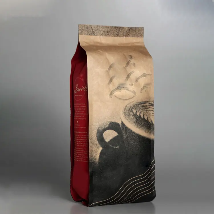 250g 500g 1kg Flat Bottom Coffee Pouch Custom Empty Coffee Bags Custom Printed Coffee Beans Packaging Bags