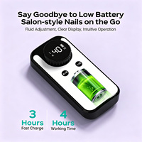 Ensemble professionnel de manucure et pédicure portable USB de luxe avec grand écran LED, moteur de brosse en plastique 28000 tr/min, perceuse à ongles 7,4 V