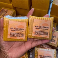 Jabón de cúrcuma de Ácido Kójico orgánico Etiqueta privada Blanqueamiento y eliminación de manchas oscuras Jabón de cúrcuma