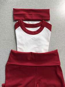 通気性のあるコットン・スパンデックス素材の女性用ラウンジウェア、ツートーンカラーのラグランスリーブと折り返しハイウエストパンツのツーピースセット - Product Image 2