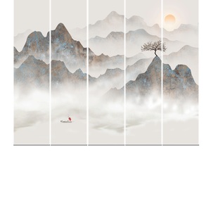 Tende a Rullo Motorizzate con Motivo Paesaggistico in Stile Cinese, Vendita Diretta di Tapparelle e Tende Automatiche - Product Image 6