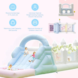 Château gonflable commercial avec obstacles, toboggans, piscines à balles et zones d'escalade, idéal pour les entreprises de location de matériel événementiel. - Product Image 5