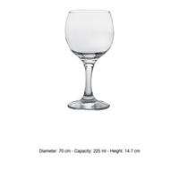 Copa de Vino Pasabahce Bistrot 22 cl, Altura 14.7 cm, Diámetro 7 cm