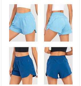 <span class=keywords><strong>Shorts</strong></span> de sport amples pour femmes avec poches zippées, couleur fluo, doublés, pour la course à pied, collection 2022 - Product Image 5