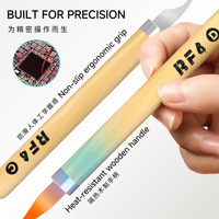 Kit d'outils de réparation de téléphone 4-en-1 RF4 KH15 avec poignée résistante à la chaleur pour démontage de CPU, nettoyage de plaques de soudure et élimination de colle
