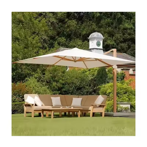 Logotipo gratis Poste de madera <span class=keywords><strong>Lona</strong></span> <span class=keywords><strong>Impermeable</strong></span> Patio Piscina Sol Jardín Playa Sombrillas al aire libre Paraguas con borlas - Product Image 2
