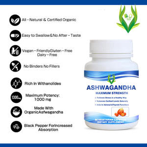 Cápsulas de Ashwagandha 100% Naturales y Orgánicas OEM ODM para Adultos, Alivio del Estrés, Equilibrio del Cortisol, Recuperación Muscular, Apoyo para el Sueño - Product Image 3