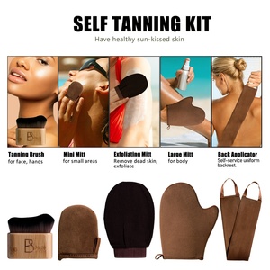 BS-MALL Kit de 5 Piezas para Autobronceado: Guante Aplicador, Brocha Kabuki Ultra Suave, Aplicador de Espalda y Guante Exfoliante - Product Image 3