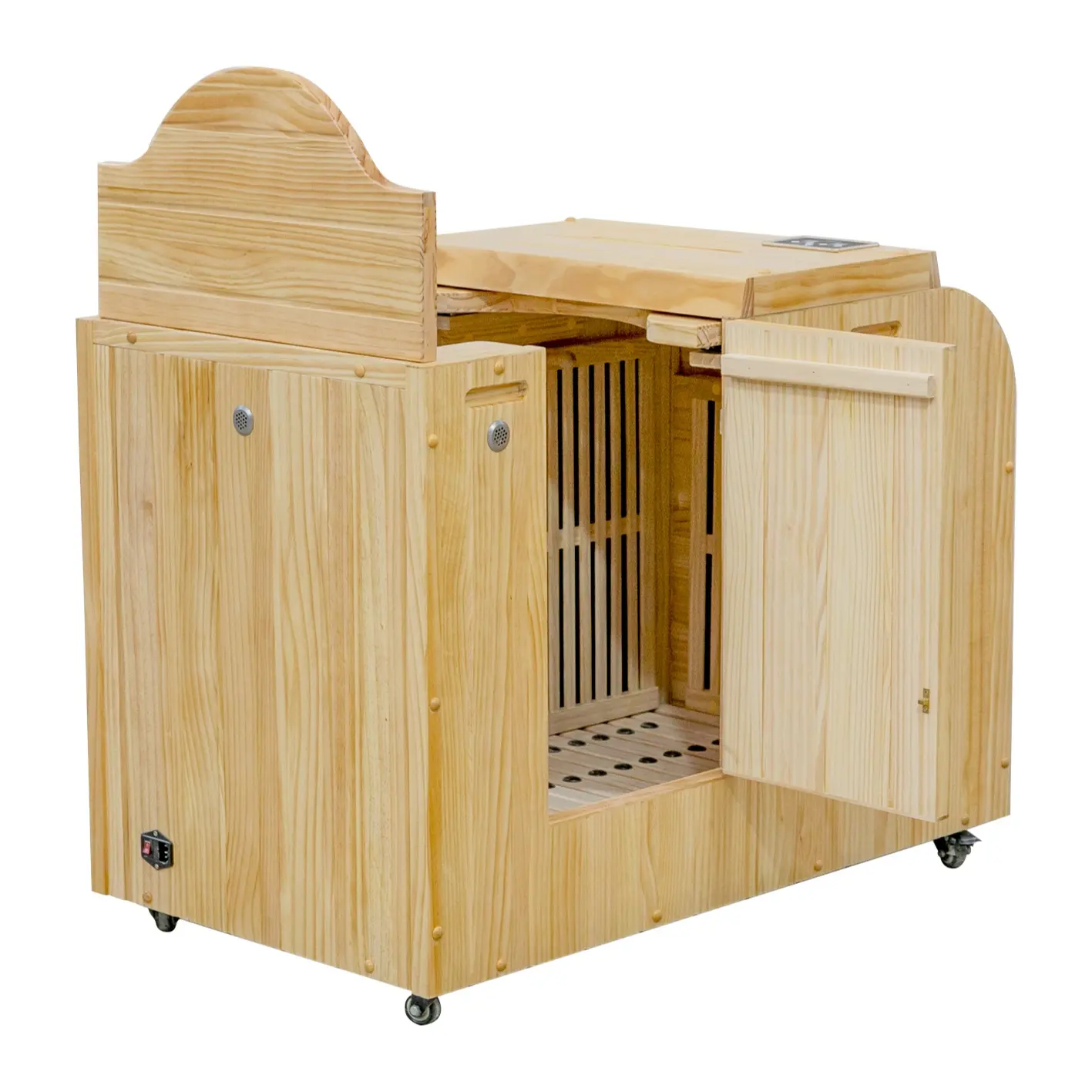 First Class solid wood 1 person dry steam outdoor modern design Sauna spa computer control panel for sale