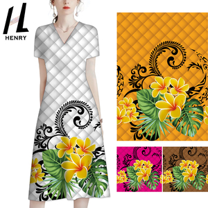 Chất lượng cao Hawaii thực vật hoa phong cách Rayon trứng nhà máy thiết kế mới vải cho islander Dresses - Product Image 3