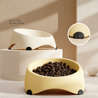 Gamelle inclinée en acier inoxydable pour animaux de compagnie, pour le soin du cou, gamelle surélevée simple pour chat et chien avec base antidérapante