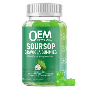 OEM Organic Soursop Graviola Gummies 2000mg Soursop Extract Soursop Graviola <b>Leaves</b> Fruit Gummies Antioxidant Digestive Immune - Product Image 1