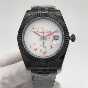 Pour ceux qui s'en soucient, <span class=keywords><strong>je</strong></span> suis déjà en retard sur cette montre analogique automatique mécanique étanche en acier inoxydable de 41 mm à monter soi-même avec alarme. - Product Image 5