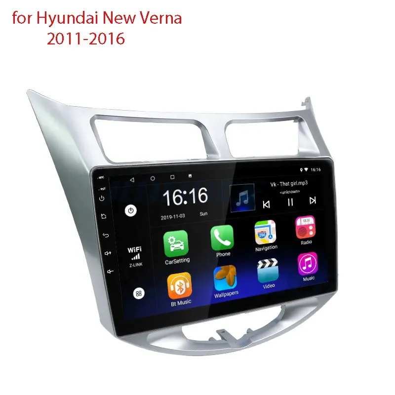 Автомобильная аудиосистема с сенсорным экраном 9 дюймов GPS Android стерео радио Dvd видео плеер для Hyundai New Verna 2011-2016