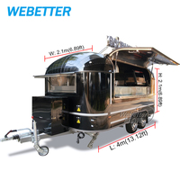 WEBETTER Camion de restauration mobile économique et entièrement équipé pour la fabrication de glaces, döner kebab, burgers, poulet rôti vintage et cuisine à pizza