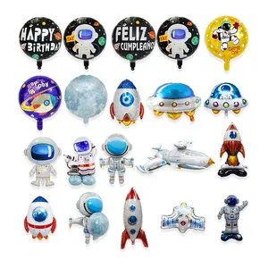 MTF vendite calde forma speciale cartone animato astronauta spazio uomo buon compleanno lamina elio palloncini impostati alla rinfusa mtfballoon - Product Image 1