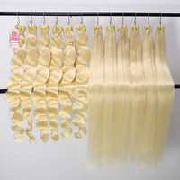 Extensions de cheveux vierges 613 100% alignées sur les cuticules, fournisseur de mèches de cheveux indiens bruts non traités, mèches de cheveux blonds 613