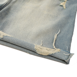 บริการออกแบบ OEM กางเกงขาสั้นผู้ชายแบบดิสเทรสพร้อมกระเป๋า ราคาขายส่ง เสื้อผ้าลำลองผู้ชาย ผ้าฝ้าย 100% กางเกงขาสั้นดิสเทรสสำหรับขาย - Product Image 5