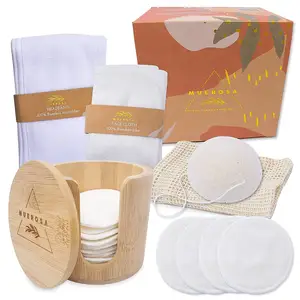 Chất Lượng Tốt Nhất Tre Cotton Có Thể Giặt Được Tái Sử Dụng Trang Điểm Remover Pad Thể Rửa Mặt Làm Sạch Pad