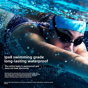 IPX8 防水ヘッドセット水泳用 <span class=keywords><strong>Bluetooth</strong></span> ヘッドフォン 32 グラム TF カード付きスポーツワイヤレスイヤフォンステレオ骨伝導イヤホン - Product Image 2