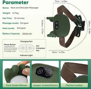 Masseur électrique sans fil ergonomique pour les épaules et le cou, masseur Shiatsu pour le cou et les épaules avec poignée - Product Image 5