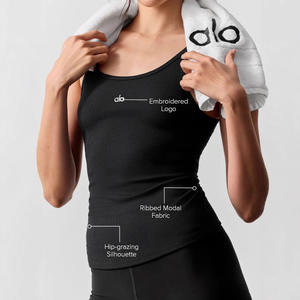 Abbigliamento Sportivo Estivo da <span class=keywords><strong>Donna</strong></span>, Comodo Top Sportivo con Logo Personalizzato, Canotta Aderente per Yoga, Tuta da Allenamento - Product Image 3