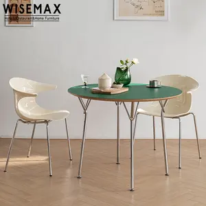 WISEMAX家具现代工厂销售可堆叠塑料餐椅独特曲线形白色塑料咖啡厅餐椅