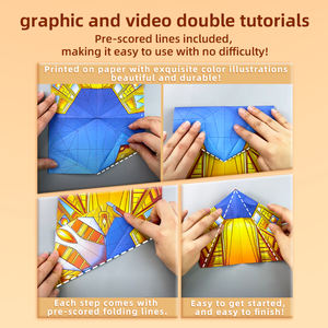 Avion en papier éducatif pour enfants en version anglaise à faire soi-même, jouet d'origami pour le développement des compétences pratiques, artisanat en papier éducatif amélioré - Product Image 4