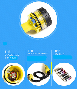 Linterna <span class=keywords><strong>de</strong></span> <span class=keywords><strong>Buceo</strong></span> LED Profesional, Luz Potente, IP68, Sumergible hasta 50m, Color Azul, <span class=keywords><strong>de</strong></span> Plástico, para Pesca - Product Image 6