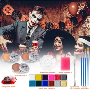 Kit de Maquillaje de Silicona con Temática de <span class=keywords><strong>Bruja</strong></span> para Niños de Halloween con Paleta de 12 Colores y Herramientas - Product Image 2