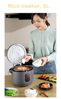 Nouvelle Arrivée Mini Cuiseur à Riz Électrique 3L Multifonctionnel Appareil de Cuisson Intelligent Automatique Usage Domestique Design Circulaire Élégant pour la Cuisine
