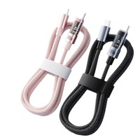 Kabel Data Braided Pengisian Cepat Tipe-C ke Tipe-C PD100W Berkualitas Tinggi untuk Ponsel, Laptop, dan Tablet