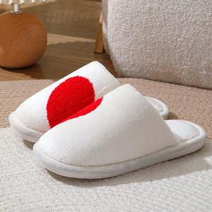 Fashion Valentines Day Wholesale Love Pattern Slippers Women Winter Indoor Flat Warm Heart House Slides Cute Heart Slippers - Product Image 6