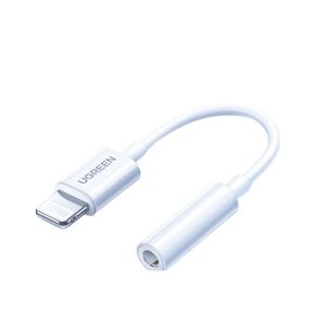 <span class=keywords><strong>Adaptador</strong></span> de Audio UGREEN con Certificación MFi, Macho <span class=keywords><strong>a</strong></span> <span class=keywords><strong>Hembra</strong></span> de 3.5mm, Cable Corto de 8cm, Conector Chapado en Oro, Convertidor de Auriculares para iPhone - Product Image 1
